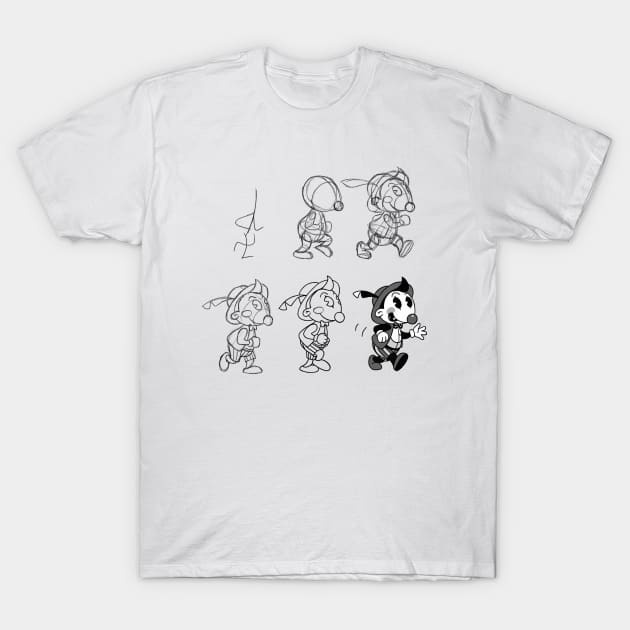 Cartoon Character Step by Step T-Shirt by BenHartnett